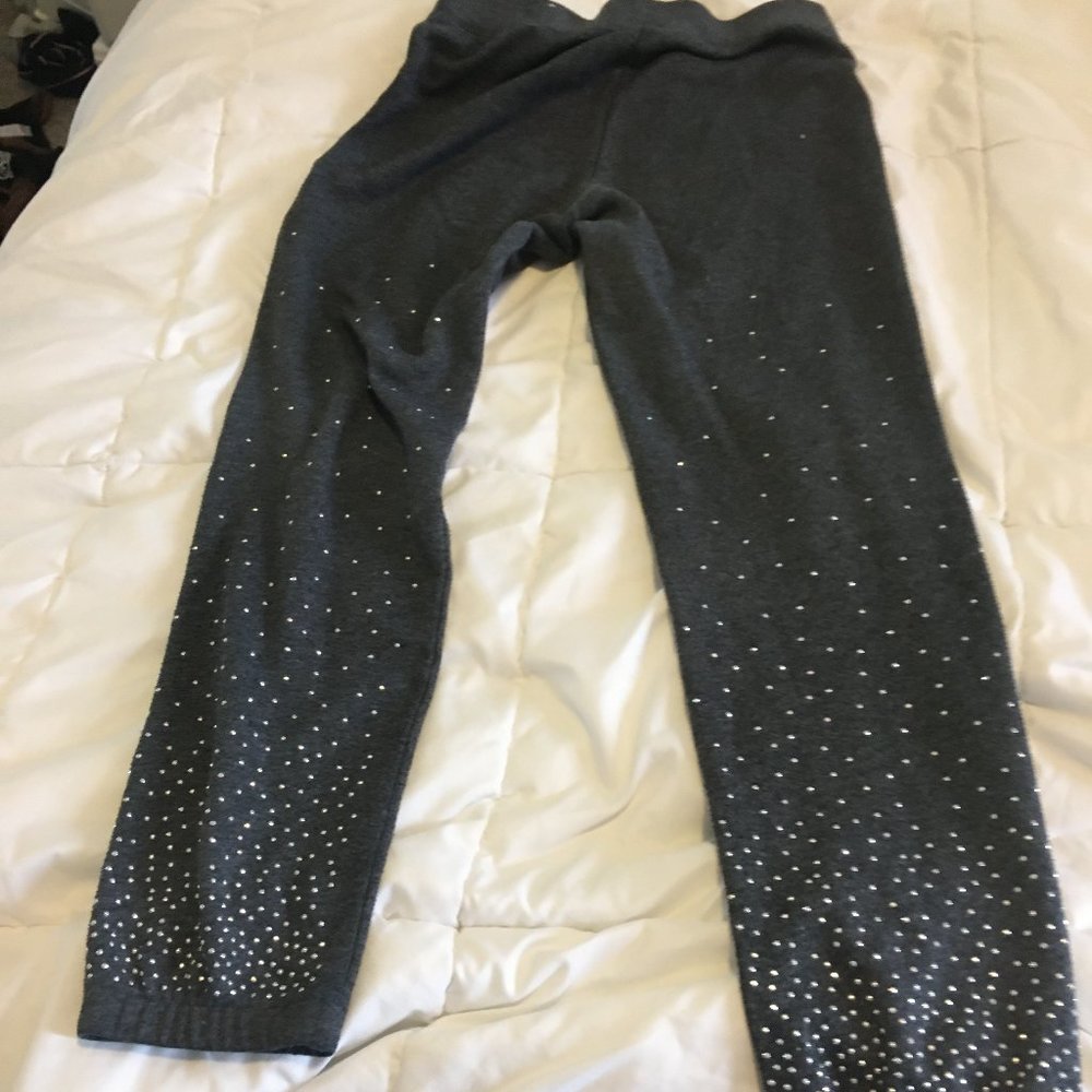 grey sweat pants with sparkle
